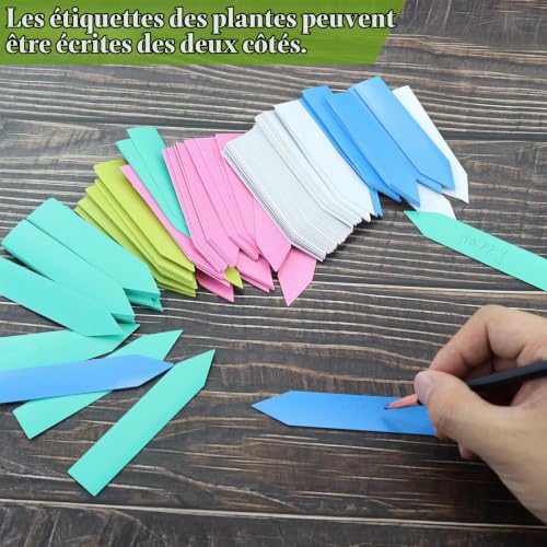 DNDGDLUA Lot de 500 étiquettes de jardin colorées en plastique pour plantes - Résistantes aux intempéries - Pour jardin d'enfants, pot, plante de jardin – vue 3