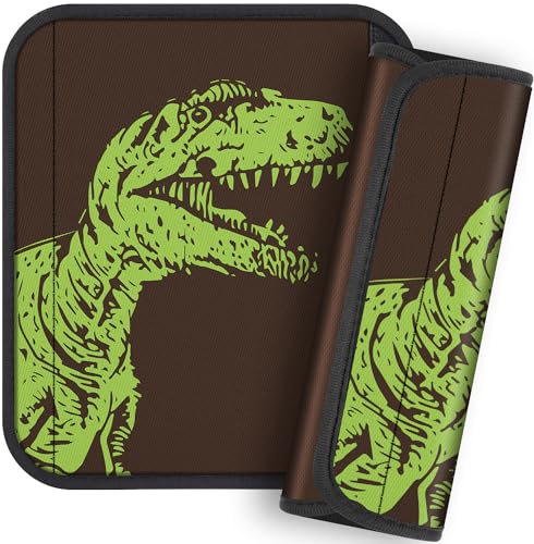 Image of Akkya 2 Pack Seat Belt Cover Pad, Dinosaur Seatbelt Cushion Car Seat Strap Pads for Kids Cute Cartoon Carseat Stroller Shoulder Strap Protector Accessories(Green)