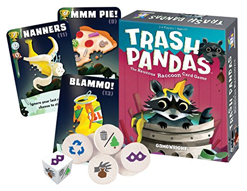 Gamewright Trash Pandas Push-Your-Luck Family Card Game | Board Games for Kids Ages 8+ & Up | Raccoon Treasure Stash Fun for 24 Players | Quick & Silly Game Night Favorite
