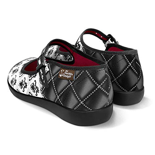 Image of Hot Chocolate Design Chocolaticas Funky Canvas Women's Mary Jane Flat Shoes, Gothic Lolita, 4 UK