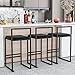 Juego de 3 taburetes de Bar Taburetes Altos Silla de Cocina Reposapiés Taburete Alto Silla de Comedor - Taburetes de Cocina de Altura de Pub - Taburete Negro - Tapizado de Terciopelo