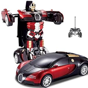 HALO NATION Remote Controlled Transformer Car - One Touch Deform Autobot - Bugatti Gold Edition (Red)