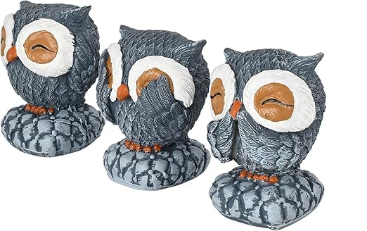 Thanvi&M Store Antique Finish Owl Decor Figurines - MulticolorPolyresin Home Gifts (9cm)