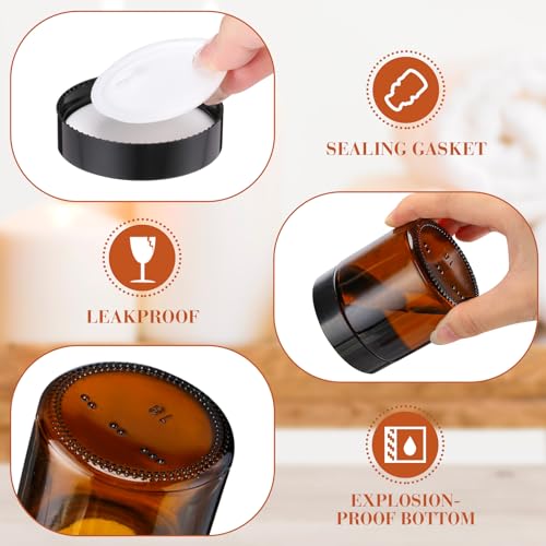 Image of Norme 24 Pcs 4 oz Glass Jars with Lids Cosmetic Jars, Amber, Clear