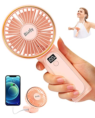 Bistfy Ventilatore Portatile 5200mAh Ultra Silenzioso 6 Velocità USB C Mini Ventilatori da Tavolo...