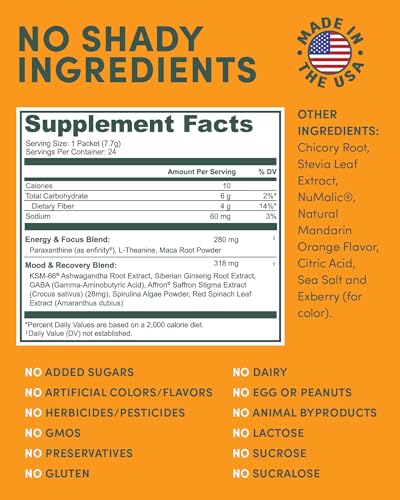 Image of MTE Caffeine-Free Energy Drink Powder with Paraxanthine - Clean Energy for Focus, Mood & Productivity | 24 Energy Drink Packets