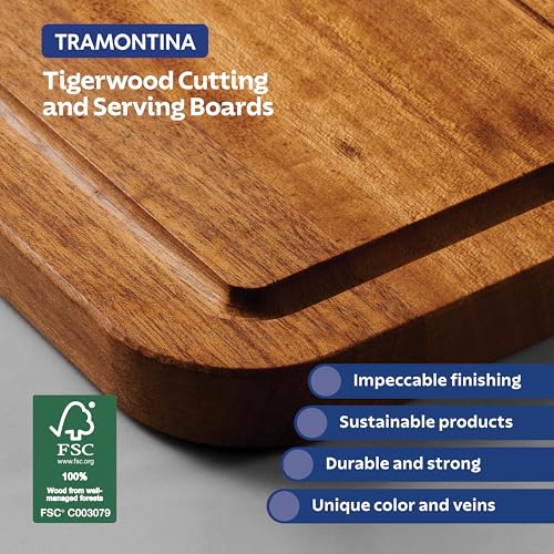 Set de 3 tablas de cortar Tramontina de madera tigre miniatura 6