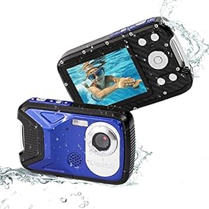 Waterproof Camera Underwater, Full HD 1080P Waterproof Digital Camera 2.8″ LCD 21MP Rechargeable Point and Shoot Digital Cameras Waterproof Camera for Kids Teenagers Students Gifts (Blue)
