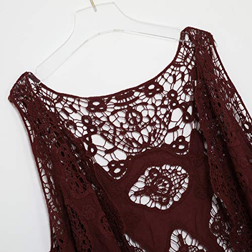 Image of JASTIE Women Open Stitch Cardigan Boho Sleeveless Hippie Summer Hollow Out Solid Crochet Vest
