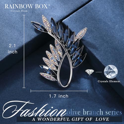 Image of Flower Brooch,Broches Jewelry with Austria Crystal Women's Brooches & Pins (Blue)