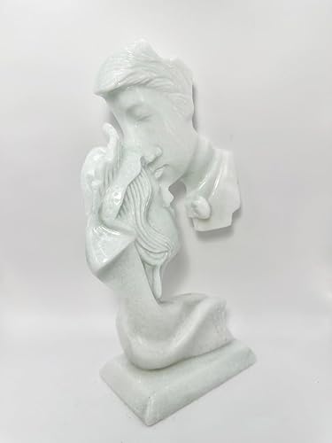 Miniatura 4 de Estatuas de amantes de los besos, regalo de boda adecuado, estatuas abstractas románticas modernas de mármol, figuras coleccionables de mármol,