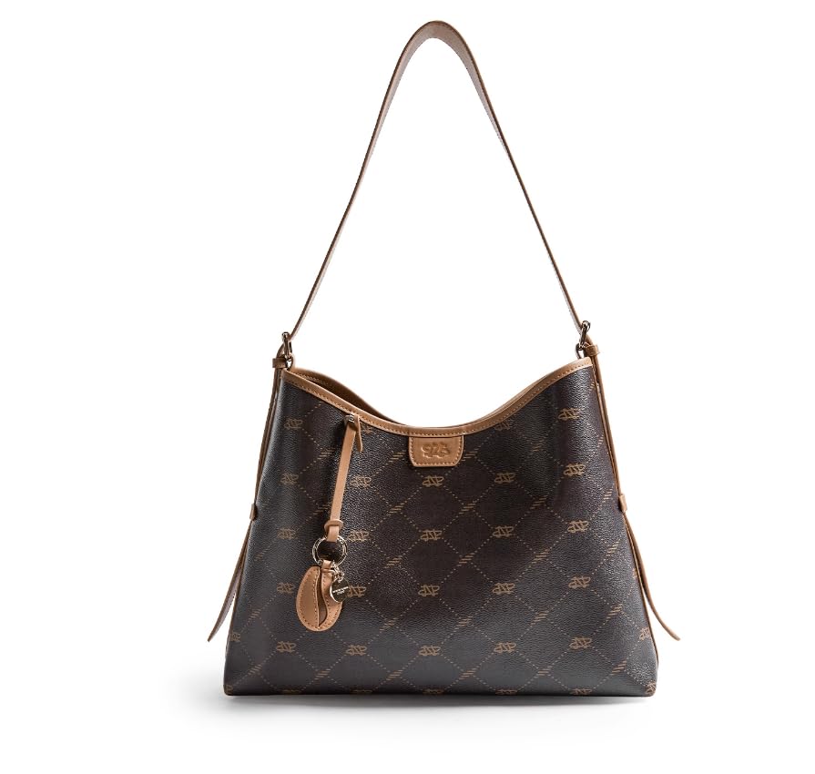 JONBAG モノグラム柄 トートバッグ レディース PVC 大容量 軽量 マグネット開閉 調節可能ショルダーストラップ 肩掛け 斜め掛け 内ポーチ付き 通勤 旅行 ギフト