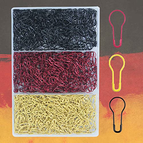 Jecarden 1000 Stück Sicherheitsnadeln Metall - Birne Pins Kürbis Förmige sicherheitsnadeln klein 3 Farben Calabash Pin mit Aufbewahrungsbox für DIY Fertigkeit Kleidung Herstellung Quilten Basteln Cover
