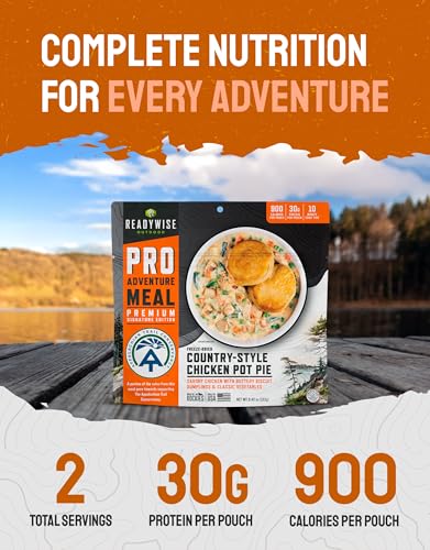 ReadyWise Outdoor Pro Adventure Meal - Country-Style Chicken Pot Pie, 2 Servings, 1 Pouch, 900 Calories, 30g Protein, Freeze Dried Food & Dehydrated Backpacking Camping Meals, up to 5 Year Shelf Life - Image 6