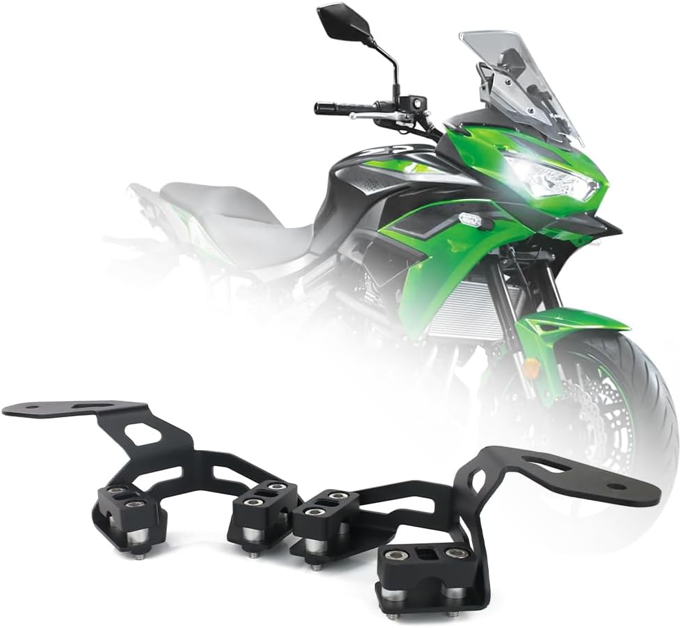 Xitomer Steel+Aluminum Motorcycle Auxiliary Light Mount, Fit for Versys 650 2014-2024, Black, 8mm Mounting Hole, Easy Installation