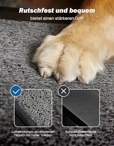 JOYTUTUS klappbare Hunderampe für Autos, SUVs und LKWs, 90kg Belastbarkeit, geeignet für große, mittelgroße und kleine Haustiere(180 x 44 cm ),Aluminiumrahmen