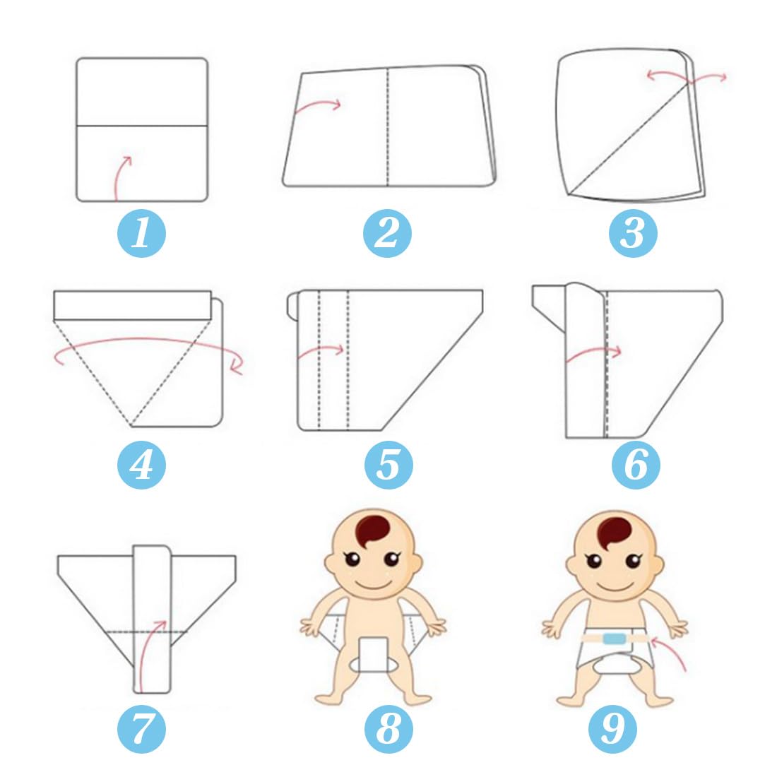 Cintura Per Pannolini Bambino Di Pancia Del Gas 3Pcs Morsetti Di Fissaggio
