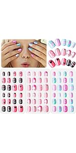 Amazon | Litherr S 288個 12箱 ネイルチップ 子供向 ビッグセット け