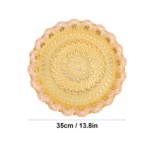 Bandeja De Serviço De Bebida De Café Turco, Bandeja De Chá Redonda Bandeja Decorativa Bandeja Vintag