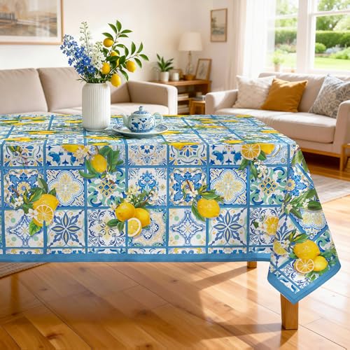 Arquiel Lemon Tablecloth 55 x 70 Inch Rectangular, Italian Style