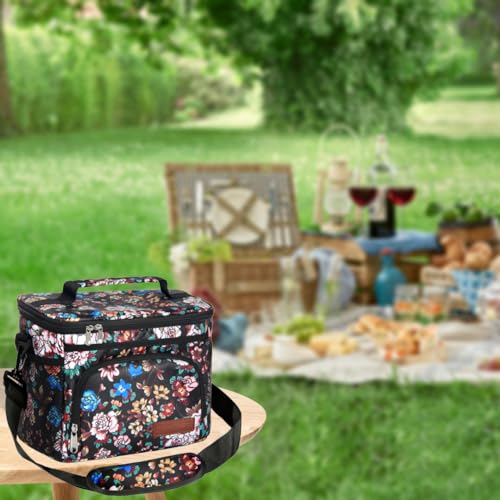 Image of ExtraCharm Insulated Lunch Bag for Women /Men - Reusable Lunch Box for Office Picnic Hiking Beach - Leakproof Cooler Tote Bag Organizer with Adjustable Shoulder Strap for Adults