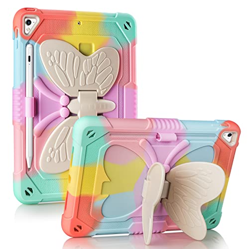 Coolden for iPad 6th 5th Generation Case with Kickstand Pencil Holder iPad 9.7 inch Case for Kids Girls Heavy Duty Rugged Protective Case Cover for iPad 6th 5th Gen 9.7 inch 2018/2017/iPad Air 2