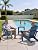 KINGYES Adjustable Folding Adirondack Chair, 3-Position Reclining Adirondack Chairs with Cup Holder, HDPE All-Weather Oversized Adirondack for Outdoor, Patio, Backyard Deck, Fire Pit, Blue