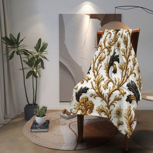 Manta para Sofá 240 x 260 Hojas Amarillas, Mullida Mantas para Cama 180 de Franela, Cálida Reversible Manta Polar de Microfibra para Cubre Colchas, 260x240 cm