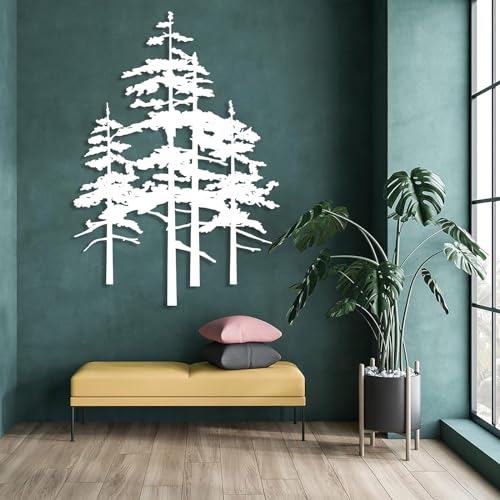 Décoration murale d'arbre pour habiller un grand mur vide blanc de salon