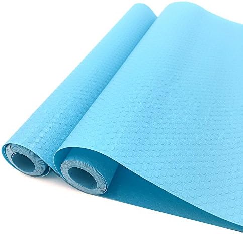 Humibird EVA Cabinet Drawer Liner Bright-Colored Shelf Liner Non-Adhesive Refrigerator Pad Cupboard Non-Slip Mat (2 Rolls in Blue)
