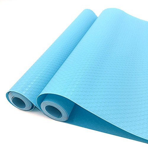 Humibird EVA Cabinet Drawer Liner Bright-Colored Shelf Liner Non-Adhesive Refrigerator Pad Cupboard Non-Slip Mat (2 Rolls in Blue)