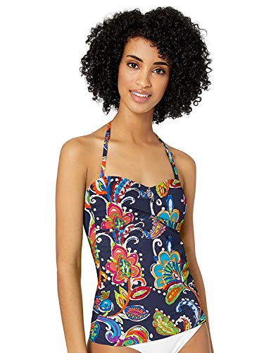Image of Anne Cole Women's Twist Front Shirred Bandeau Tankini Swim Top