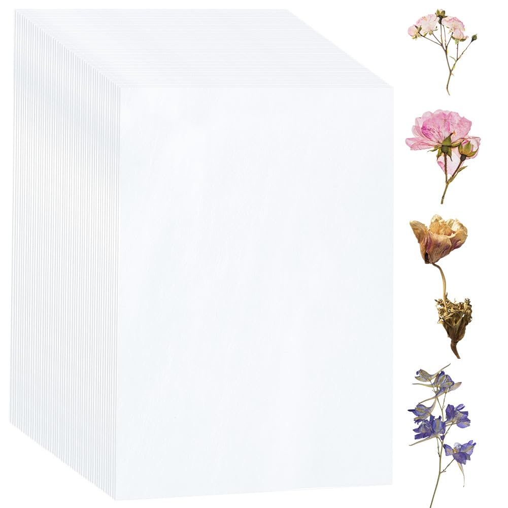 PH PandaHall 50 fogli di carta assorbente per stantuffo, carta assorbente grande formato A4, carta per erbario, per la realizzazione di fiori secchi, 30 x 20 cm