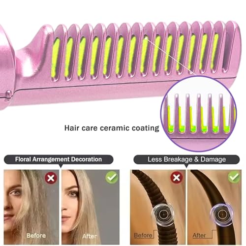 Plancha para el cabello con peine cerámico, inalámbrica y recargable por USB, portátil para viaje, modelo Style-2 miniatura 6