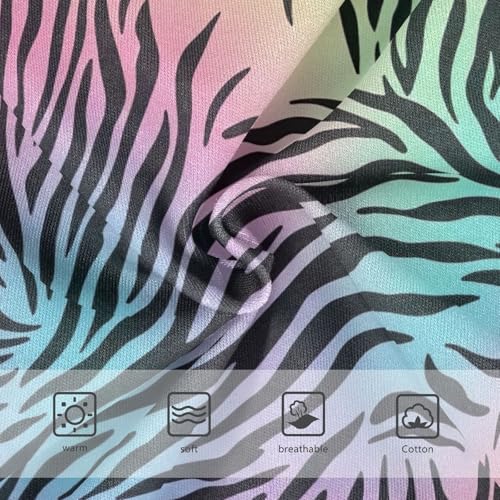 Black Zebra Pastel Gradient Toddler Cotton Underwear, Girls Briefs, 2T–8 Years3