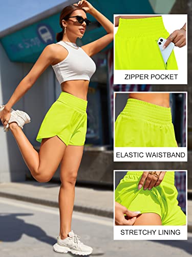 Image of BMJL Women's Athletic Shorts High Waisted Running Shorts Pocket Sporty Shorts Gym Elastic Workout Shorts