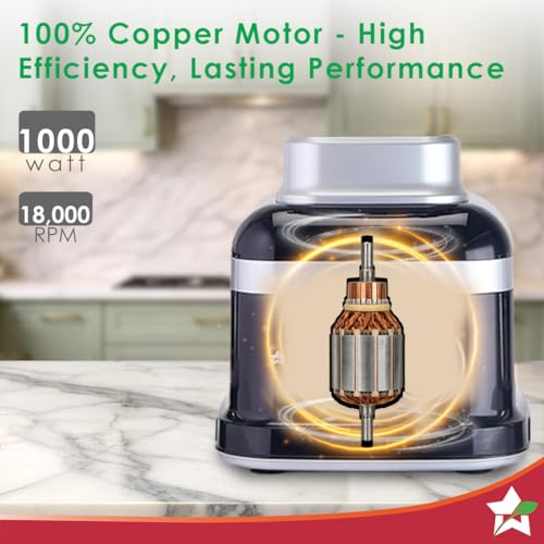 Image of Wonderchef Cube 1000W Mixer Grinder, 4 Jars with Flow Breakers, Special Coarse Blade for Silbatta-style Khada Masala Grinding, Ideal for Grinding, Blending Chutney, Idli /Dosa Batter, 2-Yr Warranty