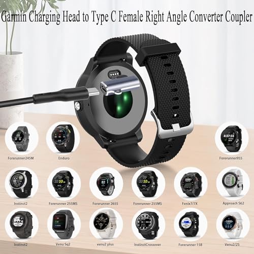 Image of Tobo USB C Watch 90 Angle Adapter Connector, Charging Head to Type C Female Right Angle Converter Coupler, Aluminum, for Smartwatch /Bracelet