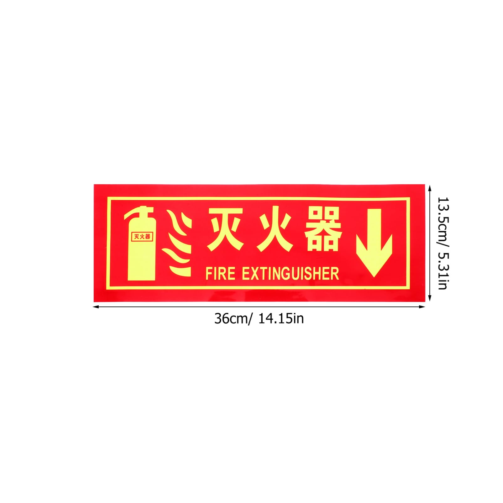 Generic 4pcs Fire Extinguisher Sign Reflective Labels Adhesive Fire Extinguisher Stickers for Office Restaurant Hotel Red, 36.00X13.50X0.13CM