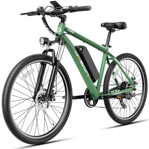 Jasion EB5 Electric Bike for Adults 26' tire with 1000W Peak Motor,Removable Battery Commuting Electric Mountain Bike,Up