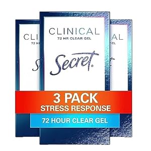 Secret Clinical Strength Antiperspirant Deodorant for Women, Stress Response Clear Gel, 1.6 Oz (Pack of 3)
