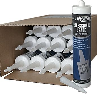 SILA-SEAL White Professional Grade 100% RTV Silicone with reclosable Nozzle, case of 12