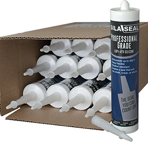 SILA-SEAL Black Professional Grade 100% RTV Silicone with reclosable Nozzle, (case of 12)