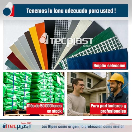 Lona impermeable 4x5 m TECPLAST HQ250MU de alta resistencia exterior verde y marrón 7