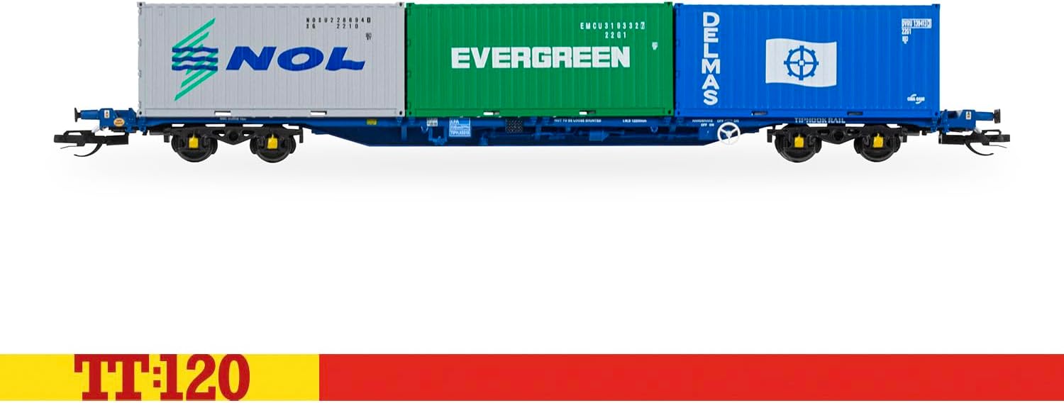 Hornby TT TT6032 Touax KFA Container Wagon with 3x20 Containers