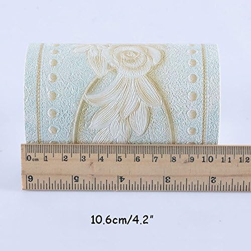 Miniatura 5 de Creation Core - Cenefa autoadhesiva e impermeable para pared con diseño 3D de mosaicos, 4.2 x 196.8 pulgadas, Verde