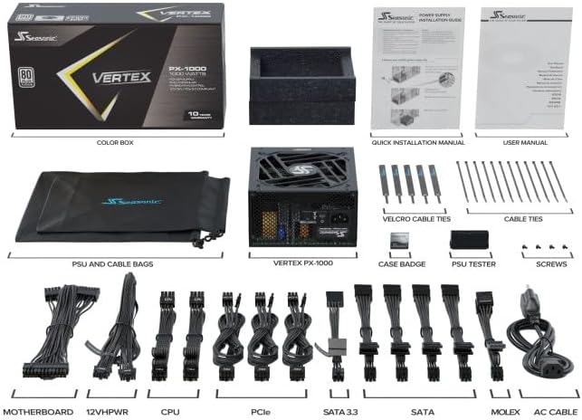 Seasonic Vertex PX-1000 1000W Platinum Fully Modular ATX 3.0 Power Supply Unit