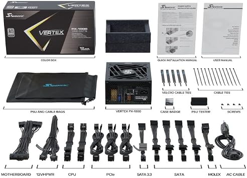 Seasonic Vertex PX-1000 1000W Platinum Fully Modular ATX 3.0 Power Supply Unit