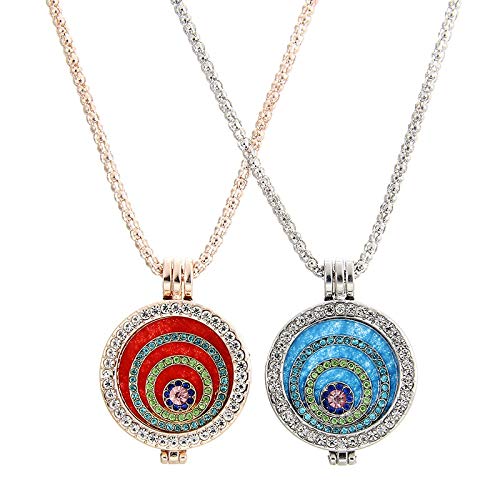 Preisvergleich Produktbild Alushisland Europäische Und Amerikanische Persönlichkeit Ring Voller Diamant Halskette Kann Bilderrahmen Pullover Kette DIY Aromatherapie Ätherischen Öl Halskette Öffnen