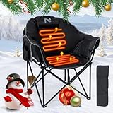 Ryuhic Beheizte Klappbar Campingstuhl – bis 227KG Belastbar Tragbarer Klappstuhl für Outdoor-Sport mit 3 Heizstufen, für Garten, Terrasse & Lounge (Powerbank Nicht Enthalten)